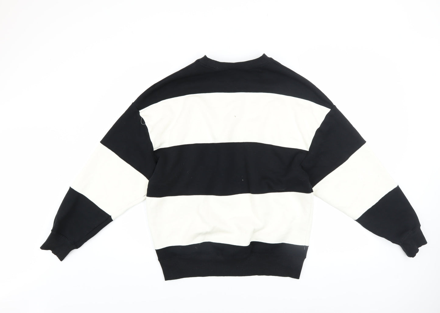 Dunnes Men's Black & White Striped Sweatshirt XS Crew Neck Pullover