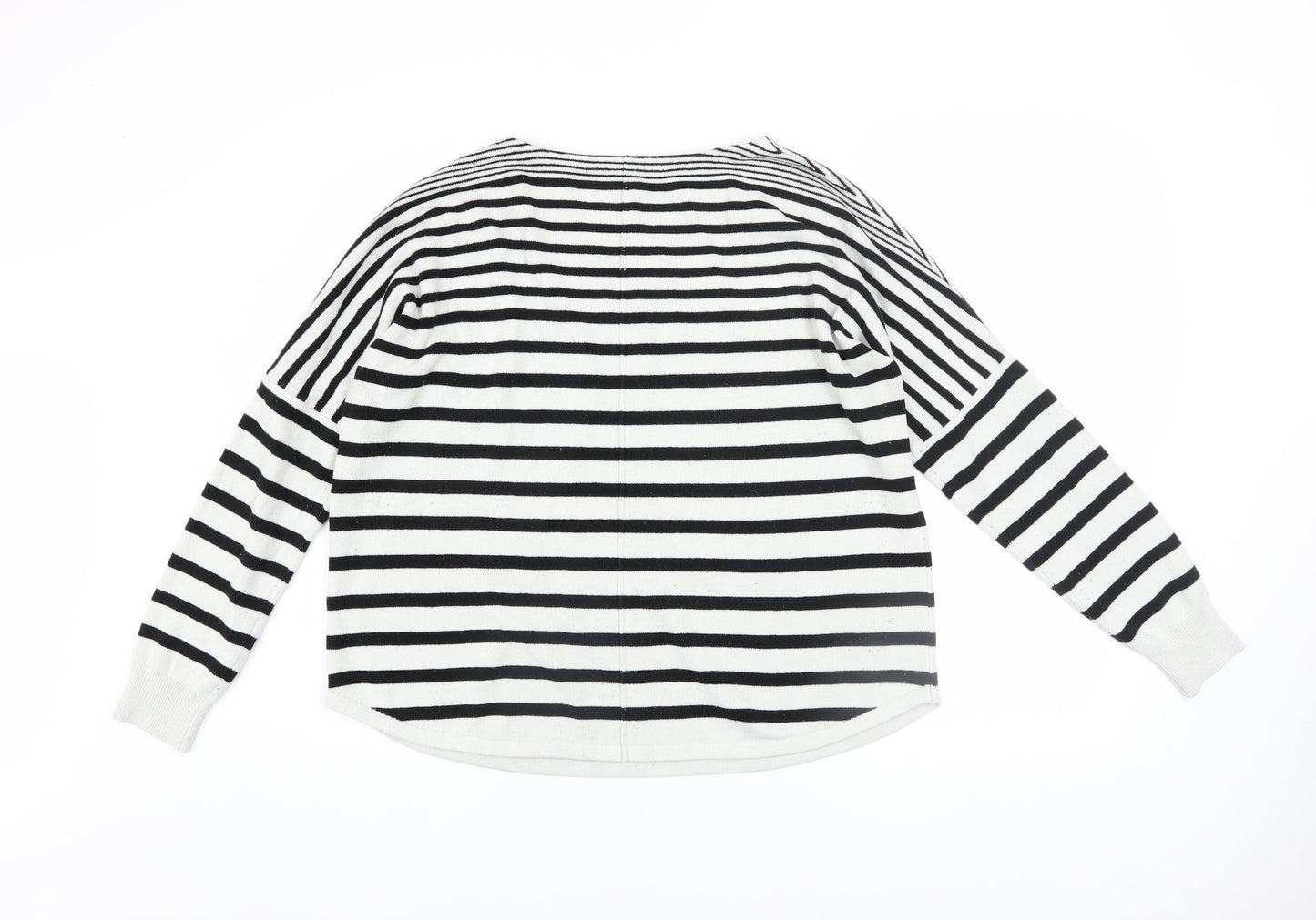 French Connection Women’s Black White Striped Knit Jumper M
