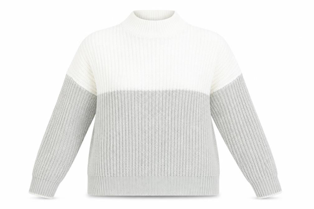 New Look Womens Grey High Neck Chunky Knit Pullover Jumper Size L