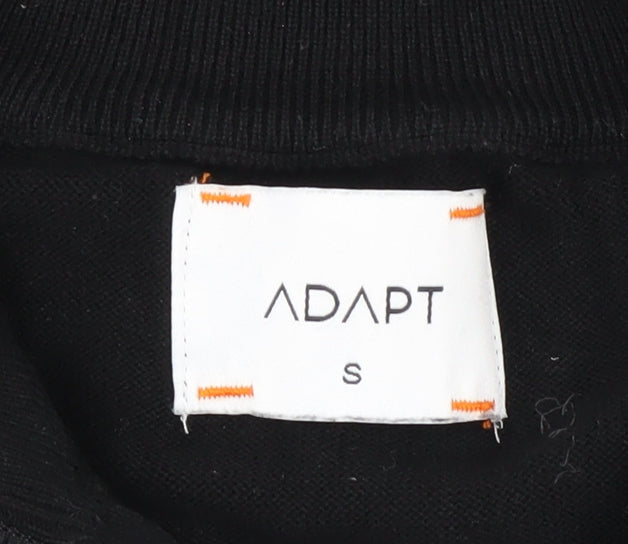 ADAPT Men’s Black Cotton Half Zip High Neck Jumper Size S