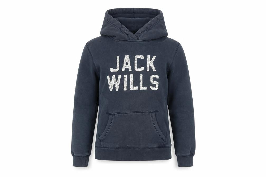 Jack Wills Women's Navy Blue Hooded Pullover Hoodie UK 12