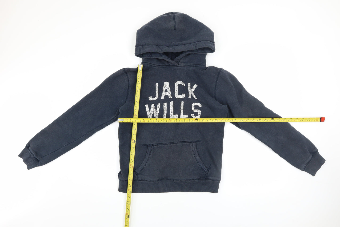 Jack Wills Women's Navy Blue Hooded Pullover Hoodie UK 12