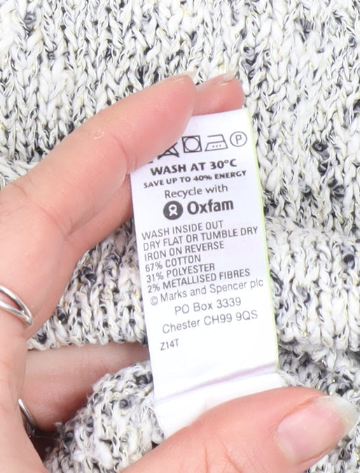 Marks and Spencer Women’s Grey Chunky-Knit Pullover Jumper Size 18