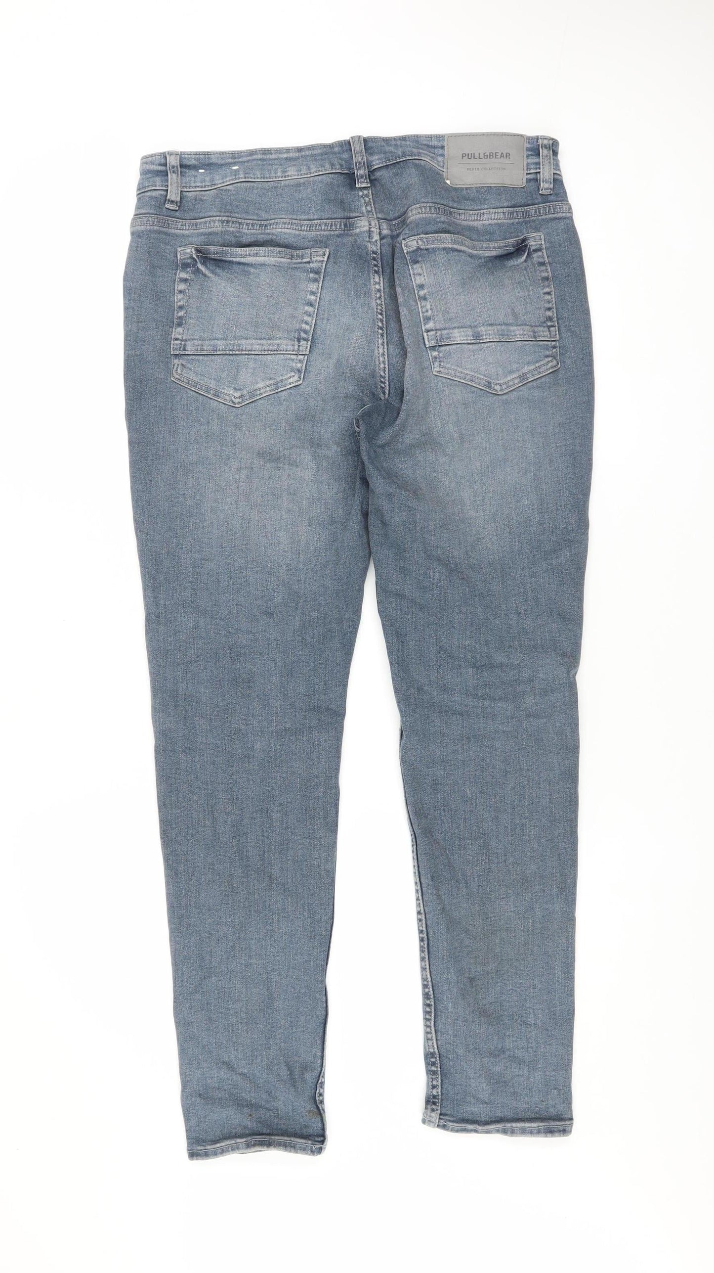 Pull&Bear Men's Blue Slim Fit Denim Jeans Size 32 Straight