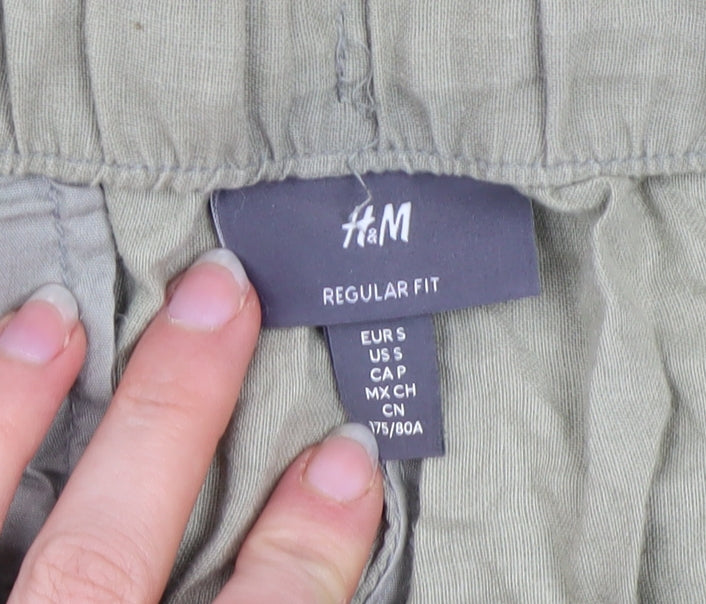 H&M Women’s Beige Regular Fit Linen Cotton Trousers Size S