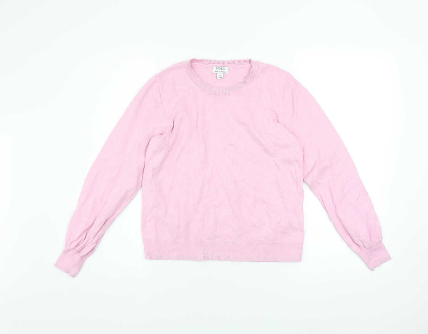 J.Crew Women Pink Cashmere Blend Crew Neck Jumper Size S