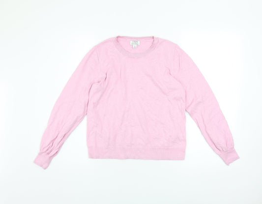 J.Crew Women Pink Cashmere Blend Crew Neck Jumper Size S