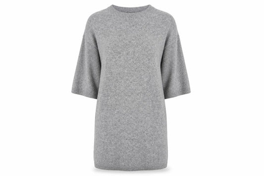 United Colors of Benetton Women Grey Wool Knit Jumper Dress M