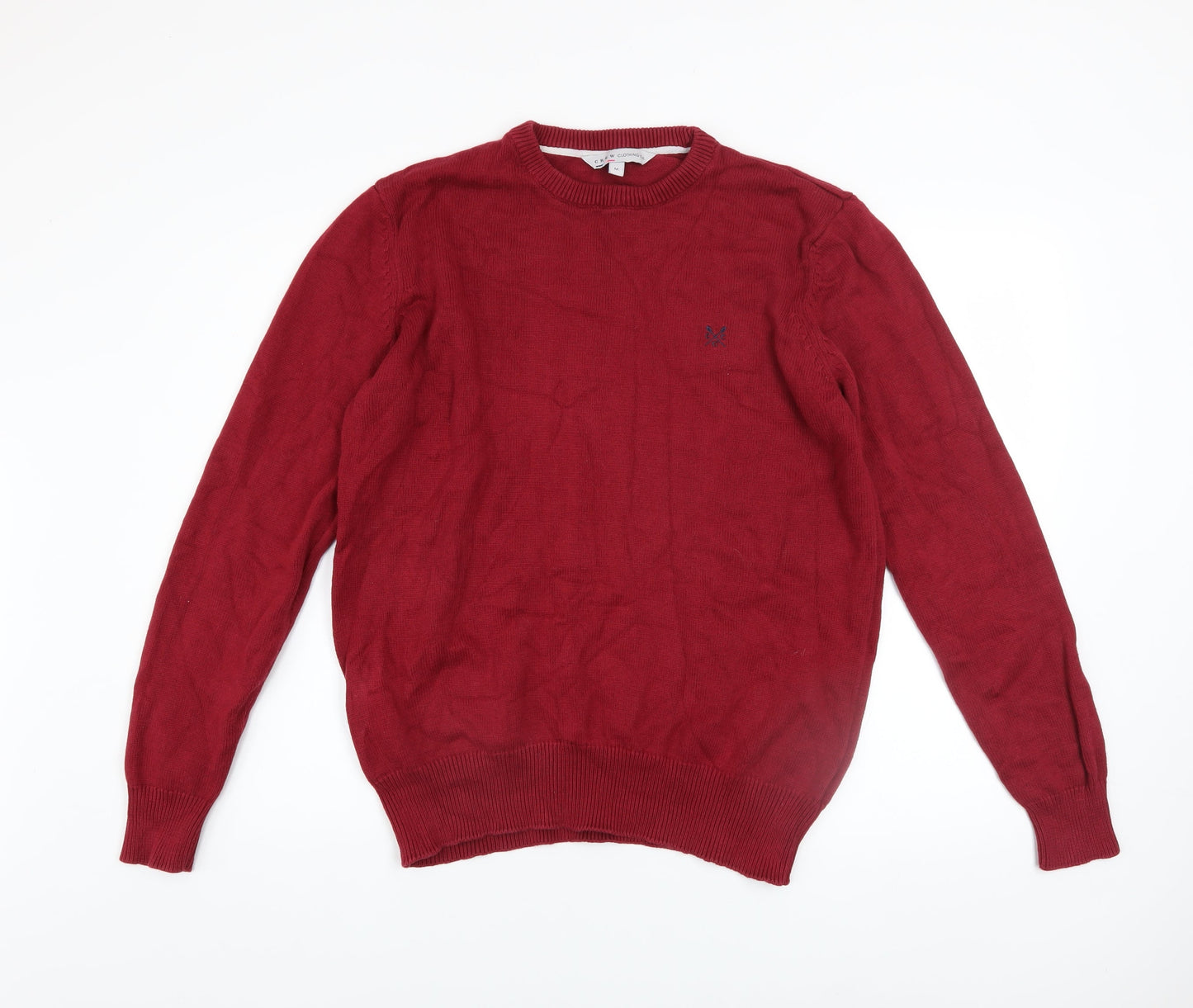 Crew Clothing Co. Men's Red Cotton Crew Neck Jumper Size M