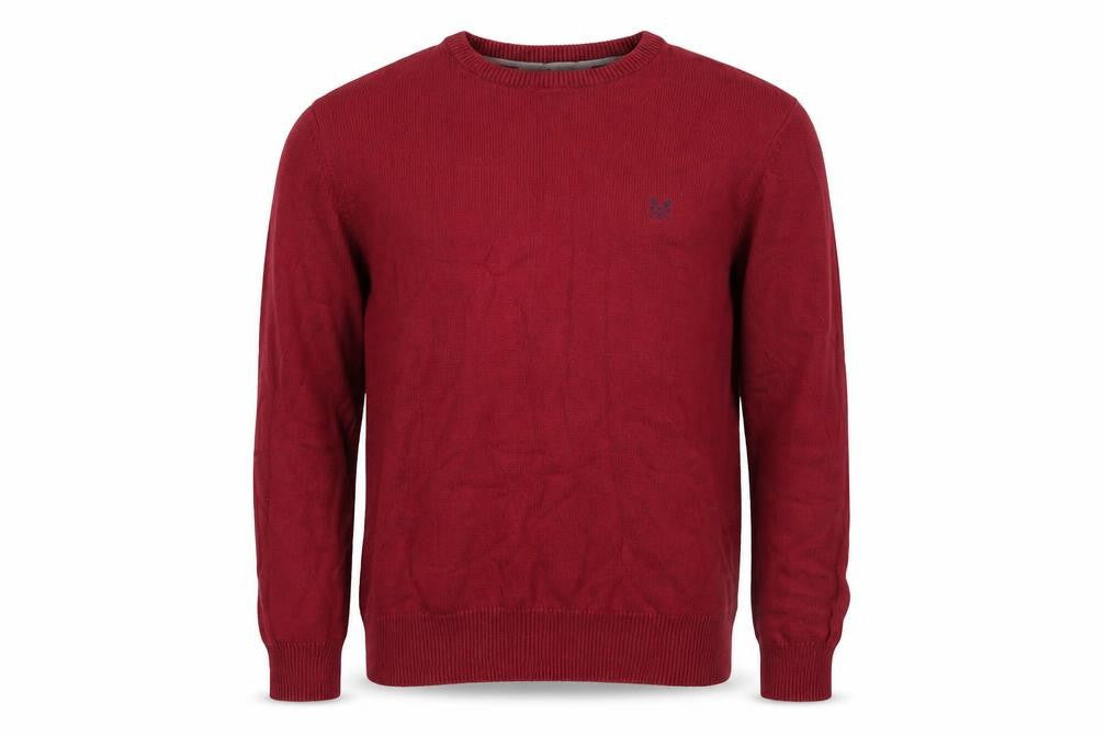 Crew Clothing Men's Red Cotton Crew Neck Jumper Size M