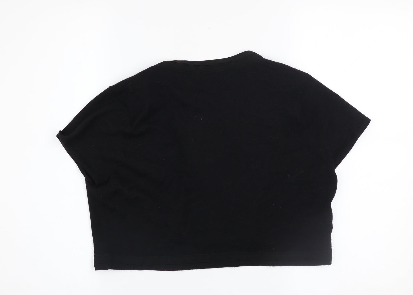 Monsoon Women’s Black Merino Wool Beaded Shrug Size 16 Short Sleeve