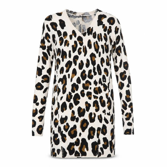 Marks & Spencer Women’s Beige Leopard V-Neck Jumper Dress Size 6