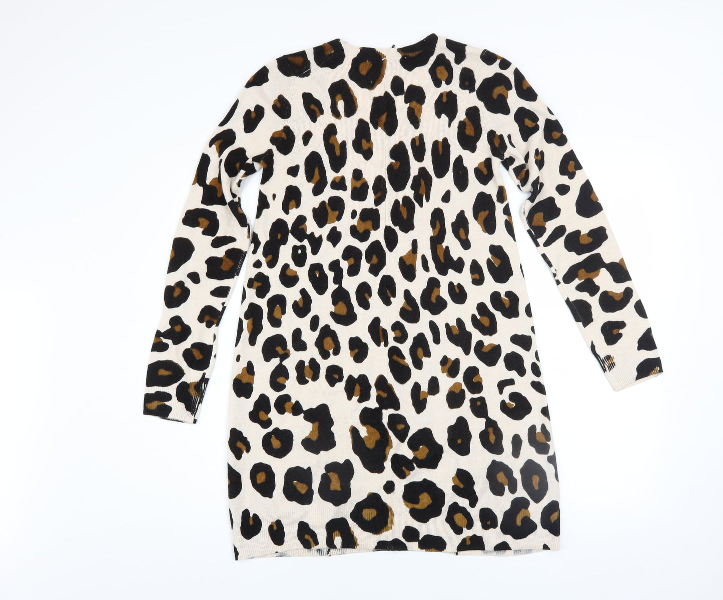 Marks and Spencer Women’s Beige Leopard V-Neck Jumper Dress Size 6