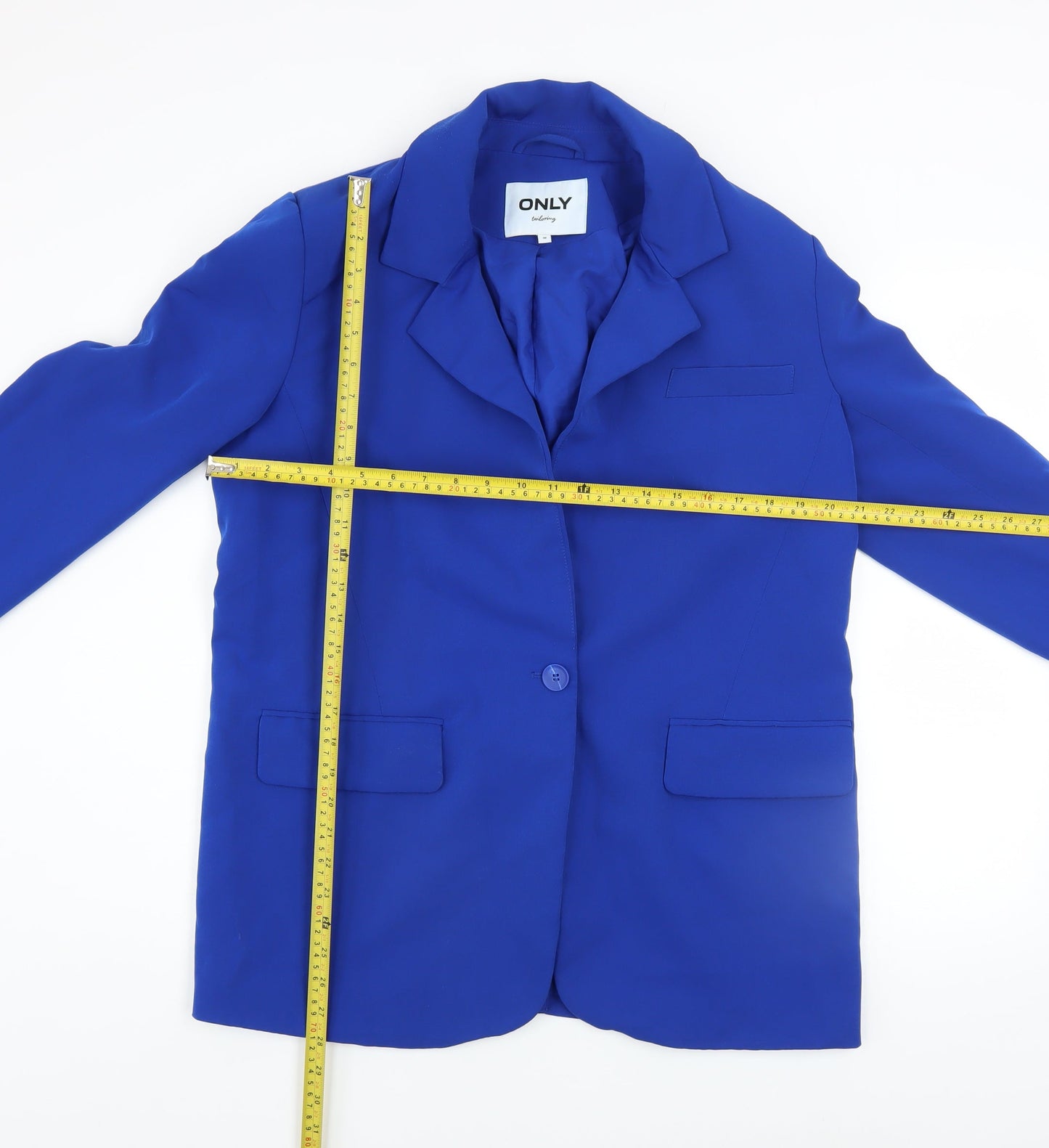 ONLY Women’s Blue Tailored Blazer Size 12 Single-Breasted Jacket