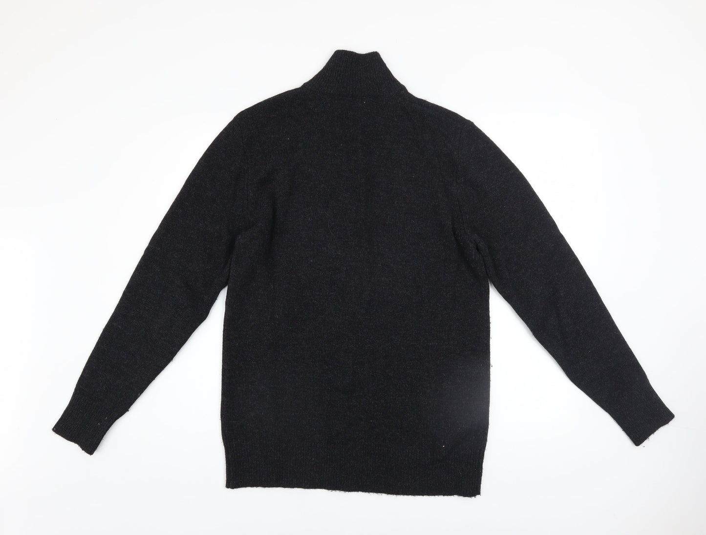 The White Company Men's Black Wool 1/2 Zip Jumper Size S