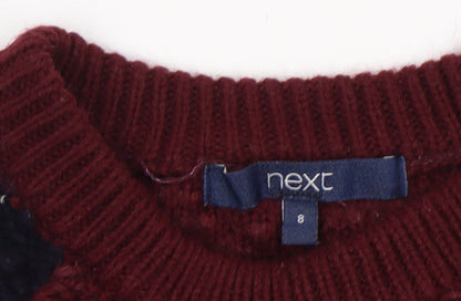 Next Women's Red Crew Neck Chunky-Knit Jumper Size 8