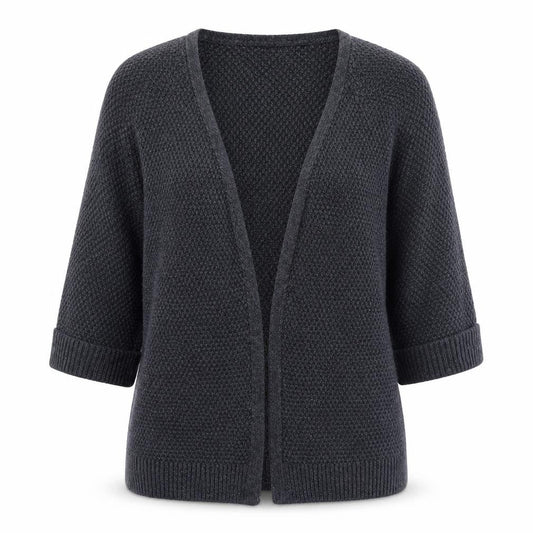 FatFace Women’s Grey Knit 3/4 Sleeve Open Cardigan Size 10