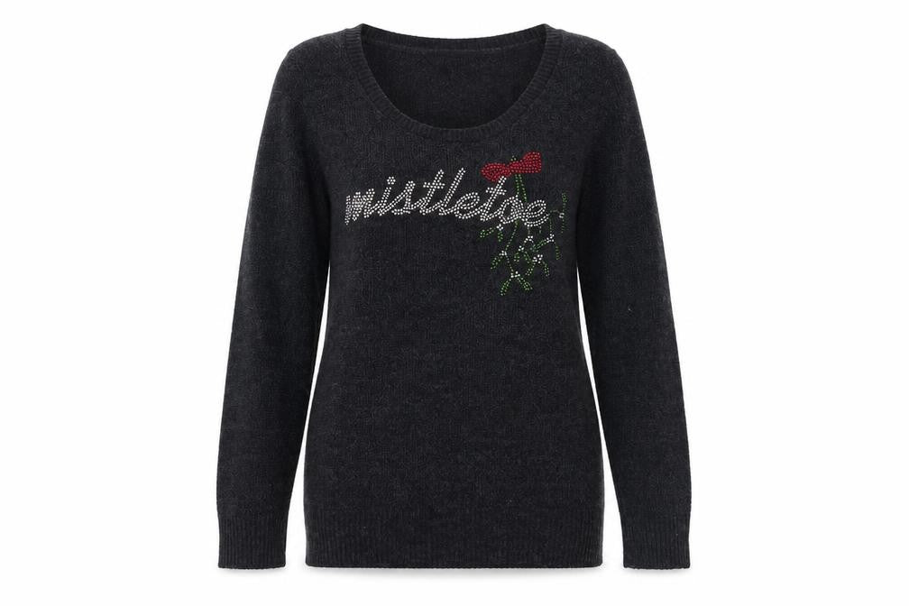 Jane Norman Women’s Grey Christmas Jumper Size 12 Pullover Knit
