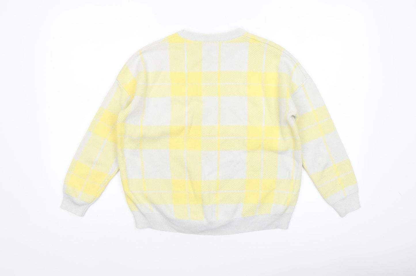 Lyle & Scott Womens Yellow Check Cotton Jumper Size L