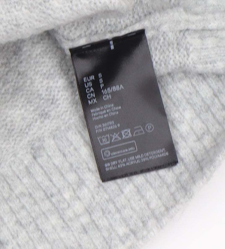 H&M Women’s Grey V-Neck Knit Jumper Size S