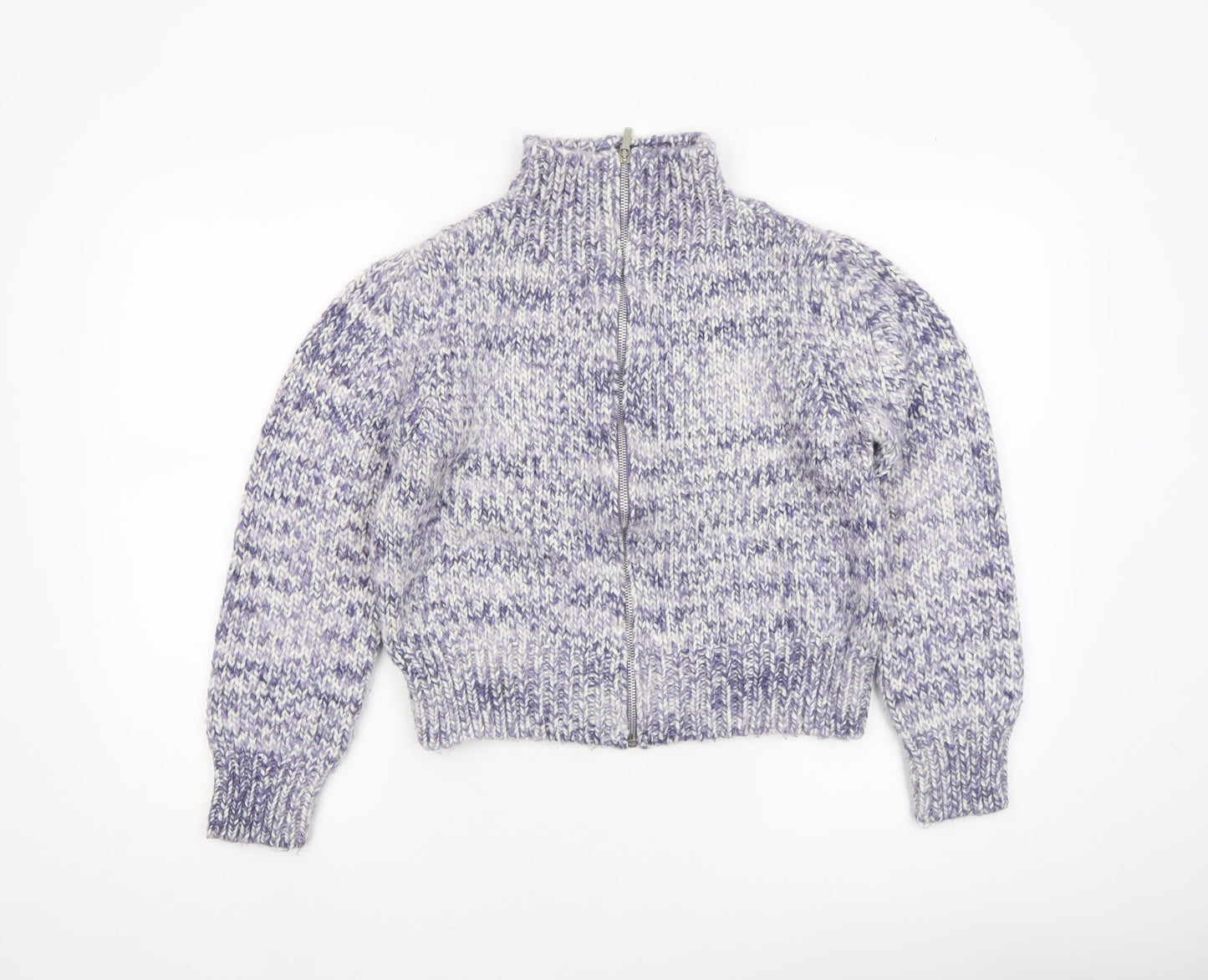 Marks and Spencer Per Una Women Purple Knit Full Zip Jumper M