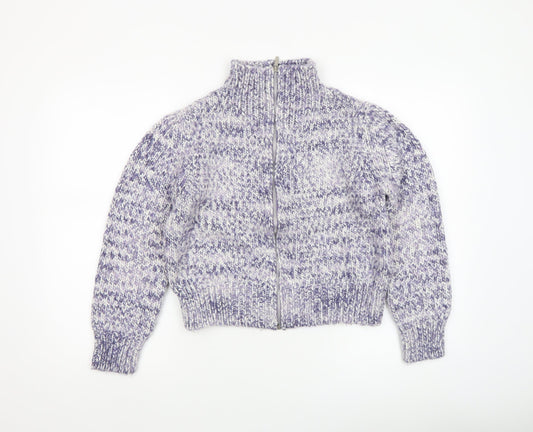 Marks and Spencer Per Una Women Purple Knit Full Zip Jumper M