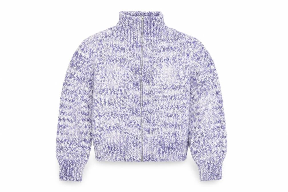 Marks & Spencer Per Una Women Purple Knit Full Zip Jumper M