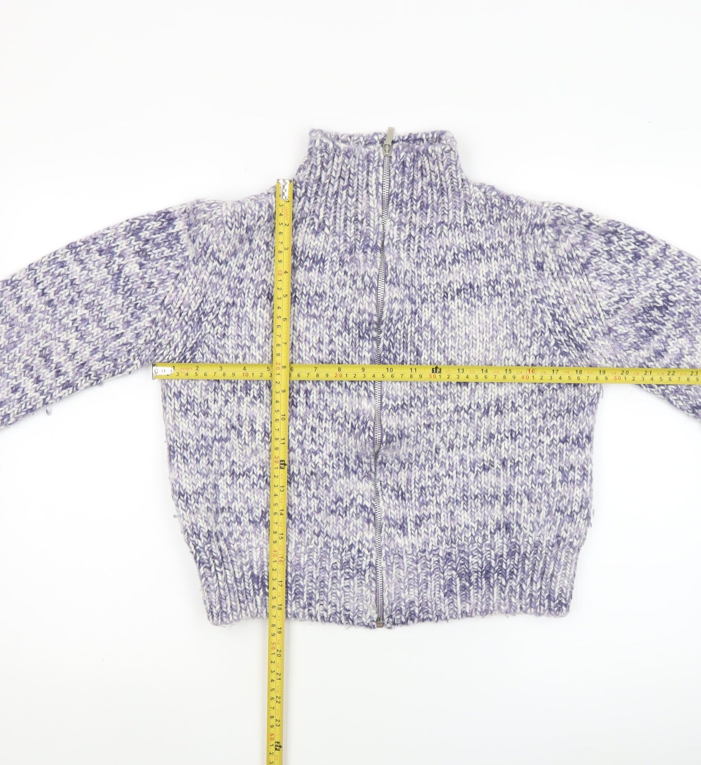 Marks and Spencer Per Una Women Purple Knit Full Zip Jumper M