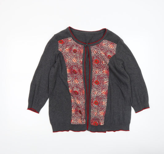 Marks and Spencer Per Una Women's Grey Floral Cardigan Size 14