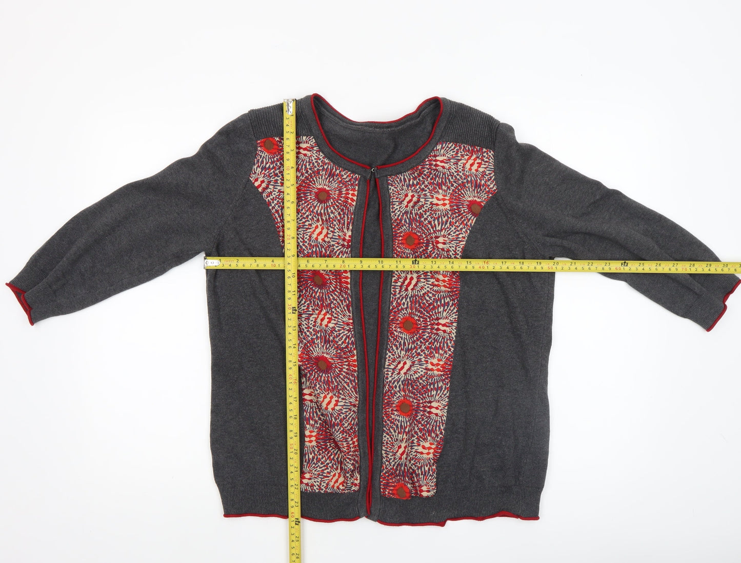 Marks and Spencer Per Una Women's Grey Floral Cardigan Size 14