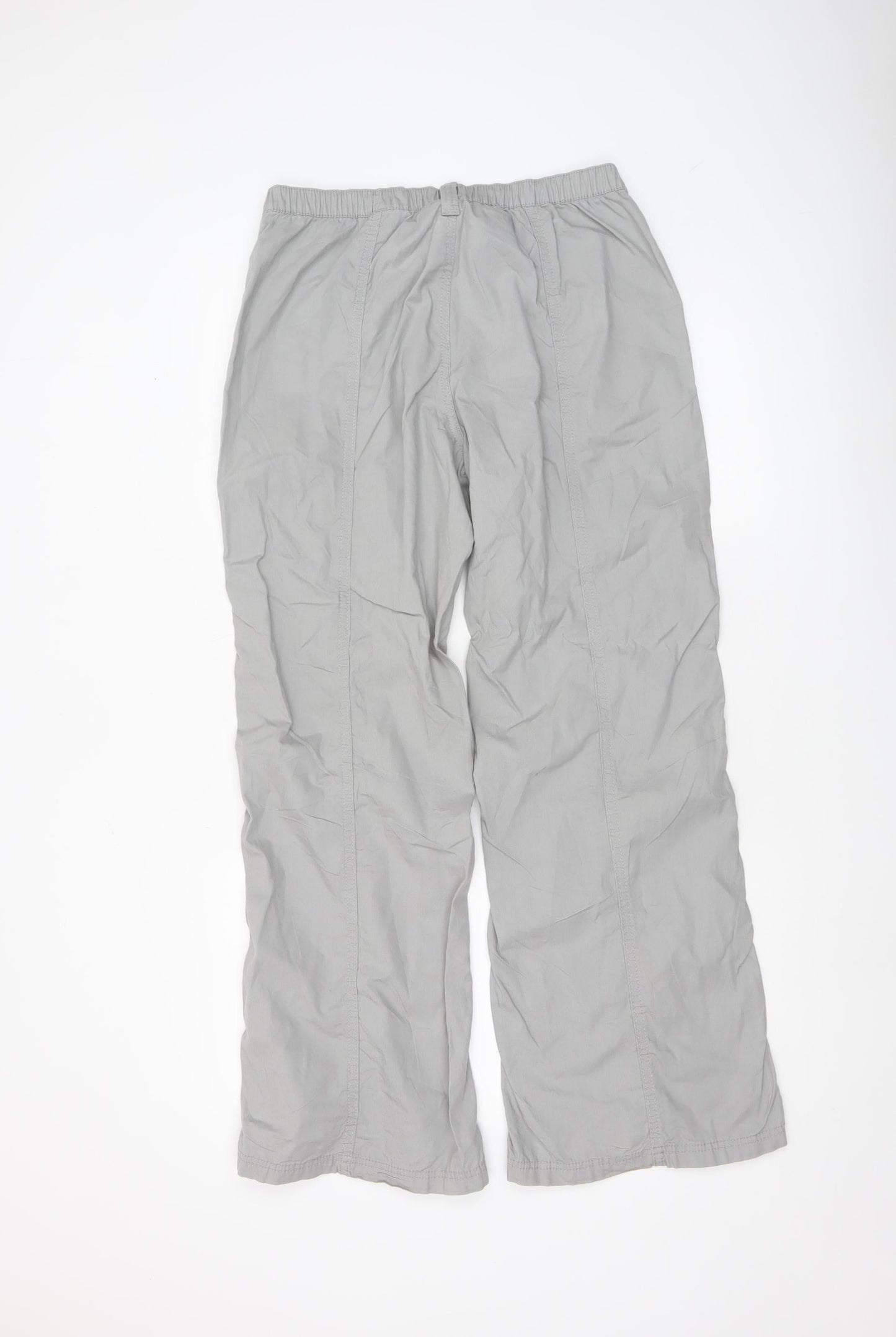 H&M Divided Women’s Grey Cargo Trousers Size 2 Cotton Straight Leg