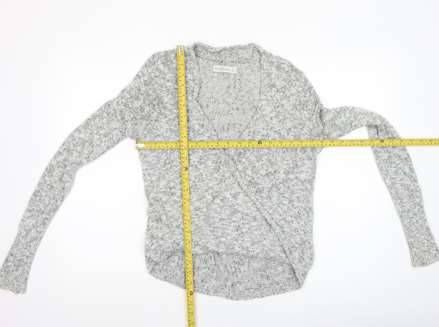 Abercrombie & Fitch Women’s Grey Knit Wrap Jumper Size S
