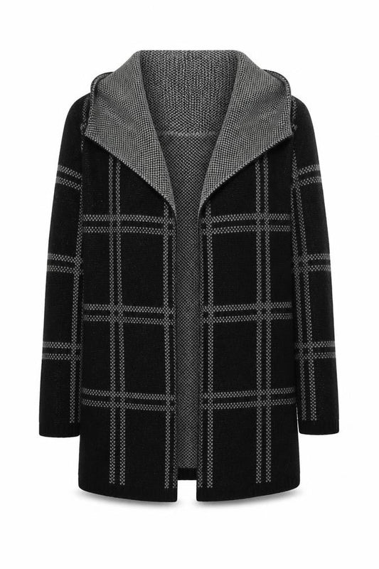 Next Women’s Black Check Knit Open Cardigan Medium