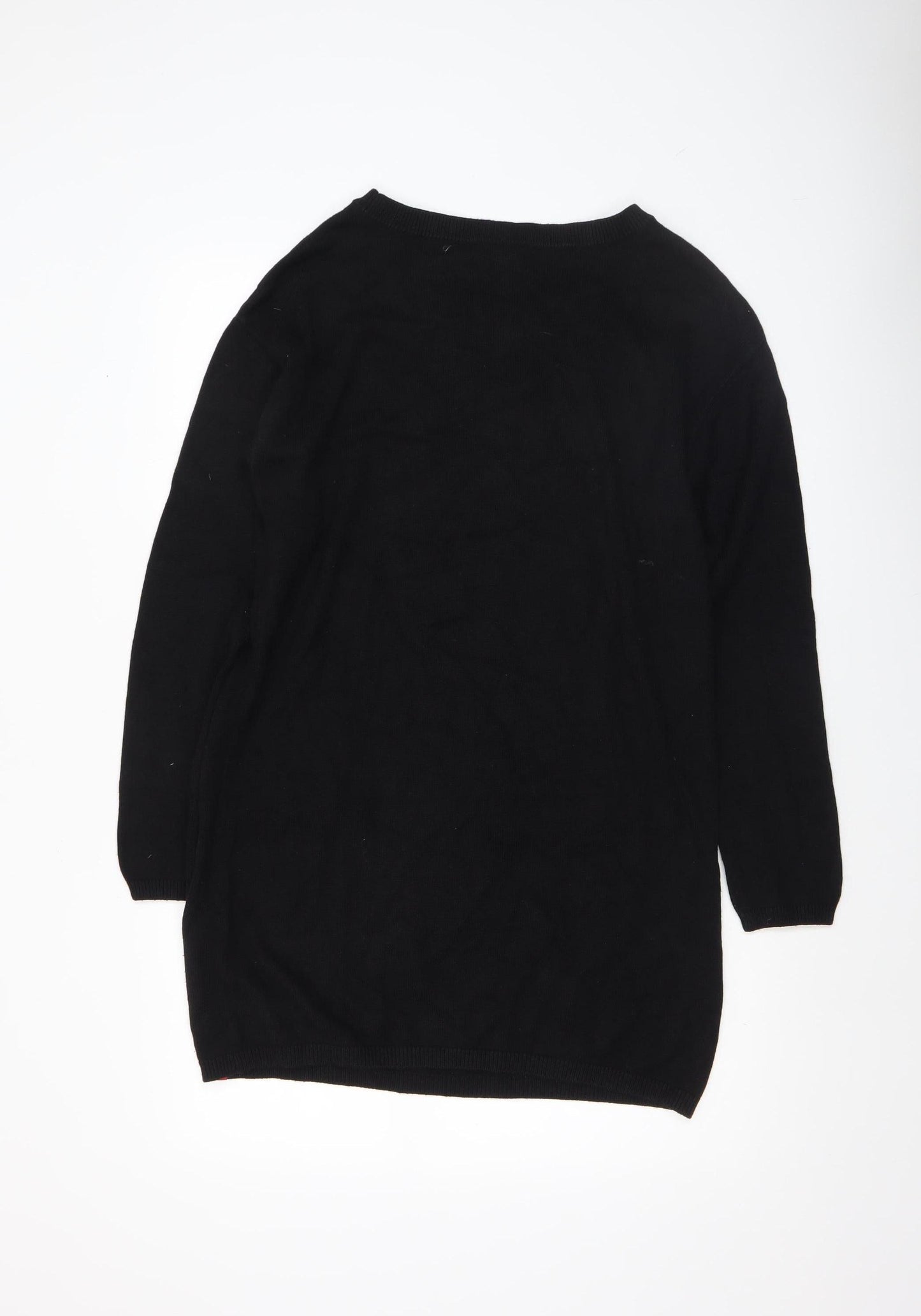 EDC Womens Black Tunic Jumper M Knit Long Sleeve Zip Detail