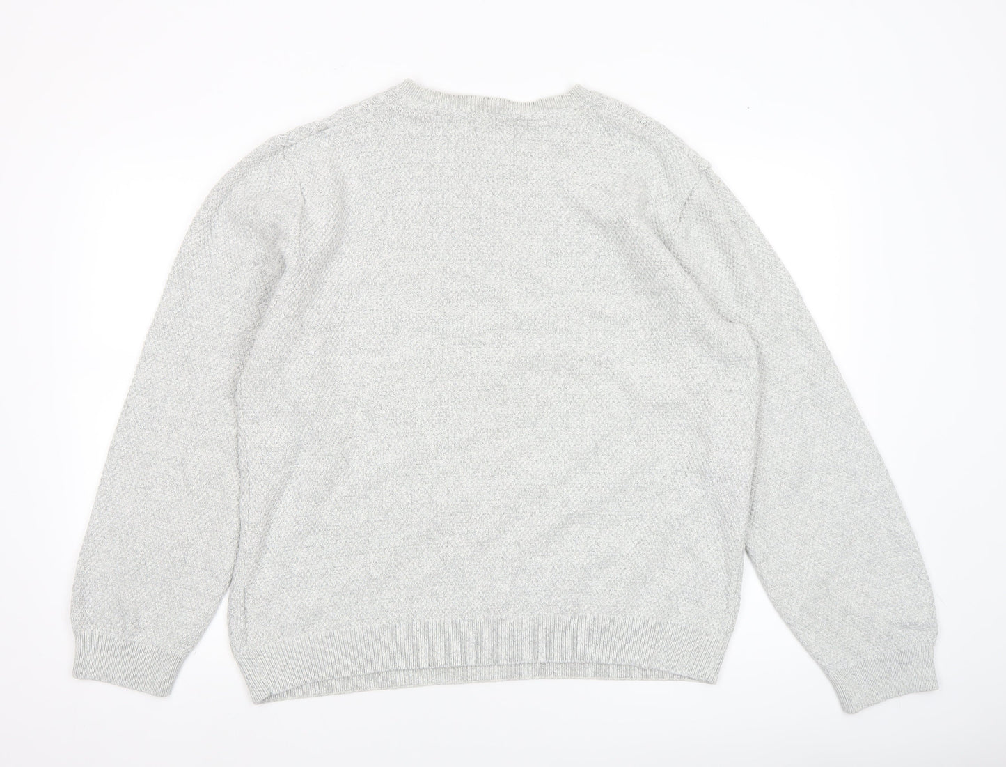 Marks and Spencer Men's Grey XL Cotton Crew Neck Jumper