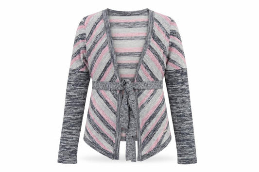 Big Star Women’s Multicoloured Striped Cardigan M Knit Belted V-Neck