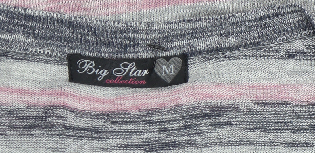 Big Star Women’s Multicoloured Striped Cardigan M Knit Belted V-Neck