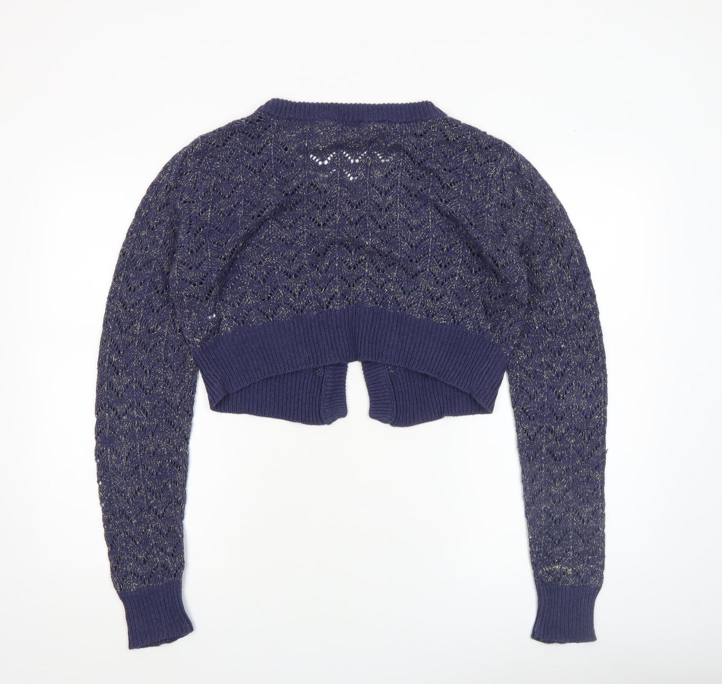 Atmosphere Women's Blue Open-Knit V-Neck Cardigan Size 16-18