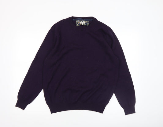 River Island Men's Purple Wool Blend Crew Neck Jumper L