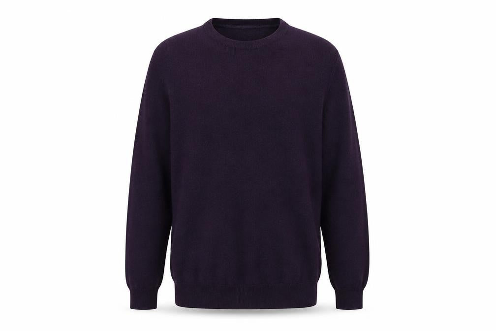 River Island Men's Purple Wool Blend Crew Neck Jumper L