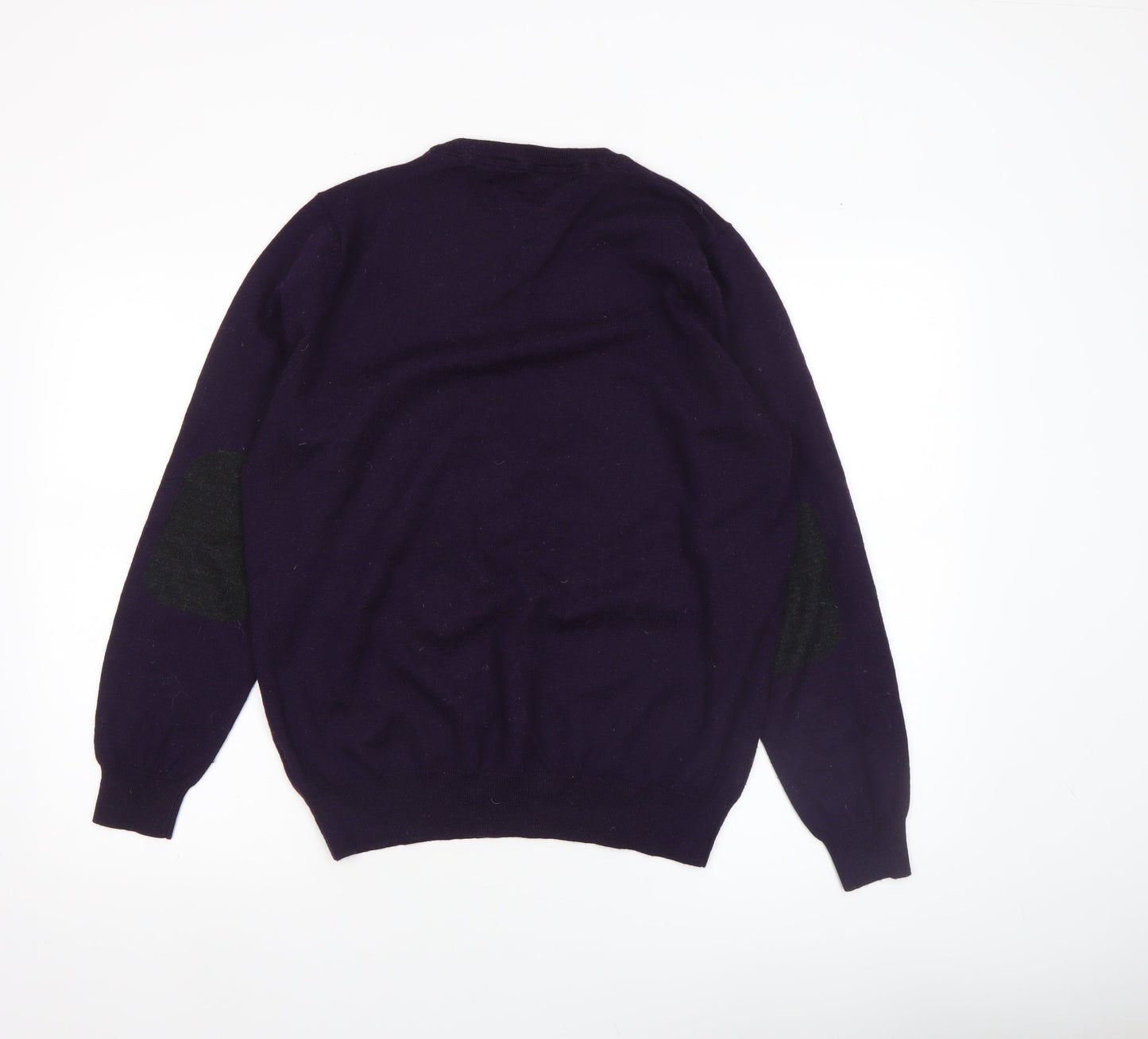 River Island Men's Purple Wool Blend Crew Neck Jumper L