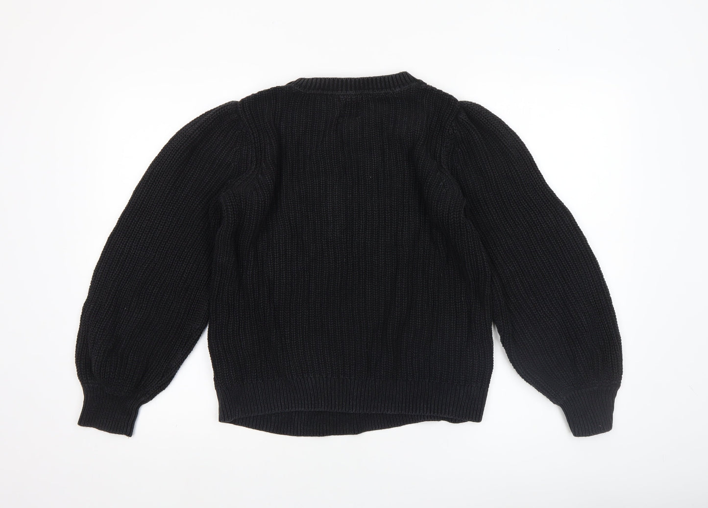GAP Women's Black Cable-Knit Cotton Crew Neck Jumper Size S