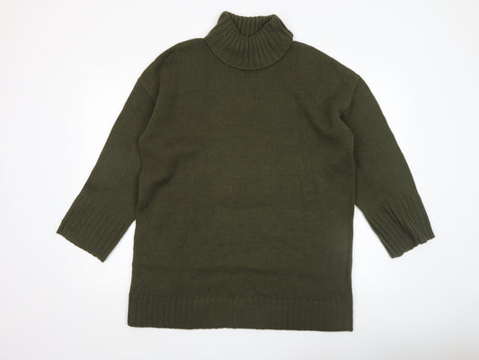ASOS Women’s Green Roll Neck Acrylic Knit Jumper Size M