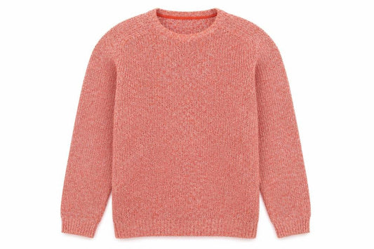 Cotton Traders Men's Orange Crew Neck Chunky Knit Jumper Size L