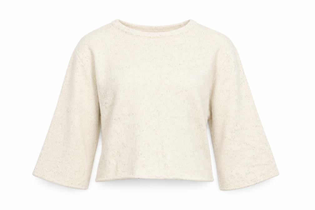 ZARA Women’s Ivory Glitter Knit Long Sleeve Pullover Jumper Size 8