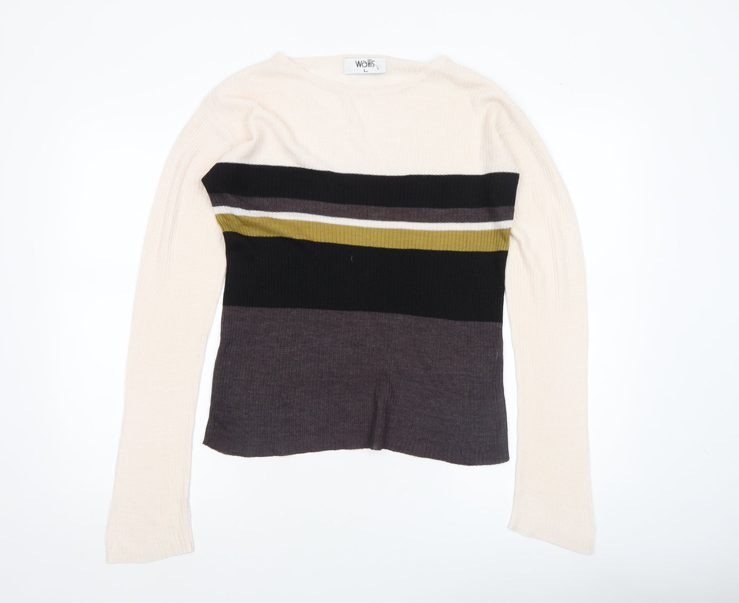 Wallis Women’s Multicoloured Striped Crew Neck Knit Jumper L