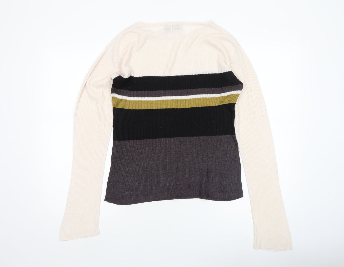 Wallis Women’s Multicoloured Striped Crew Neck Knit Jumper L