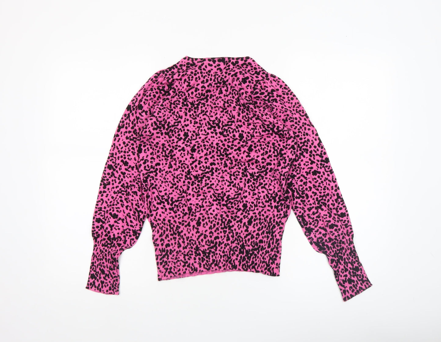 Marks and Spencer Women’s Pink Animal Print Crew Neck Jumper Size S