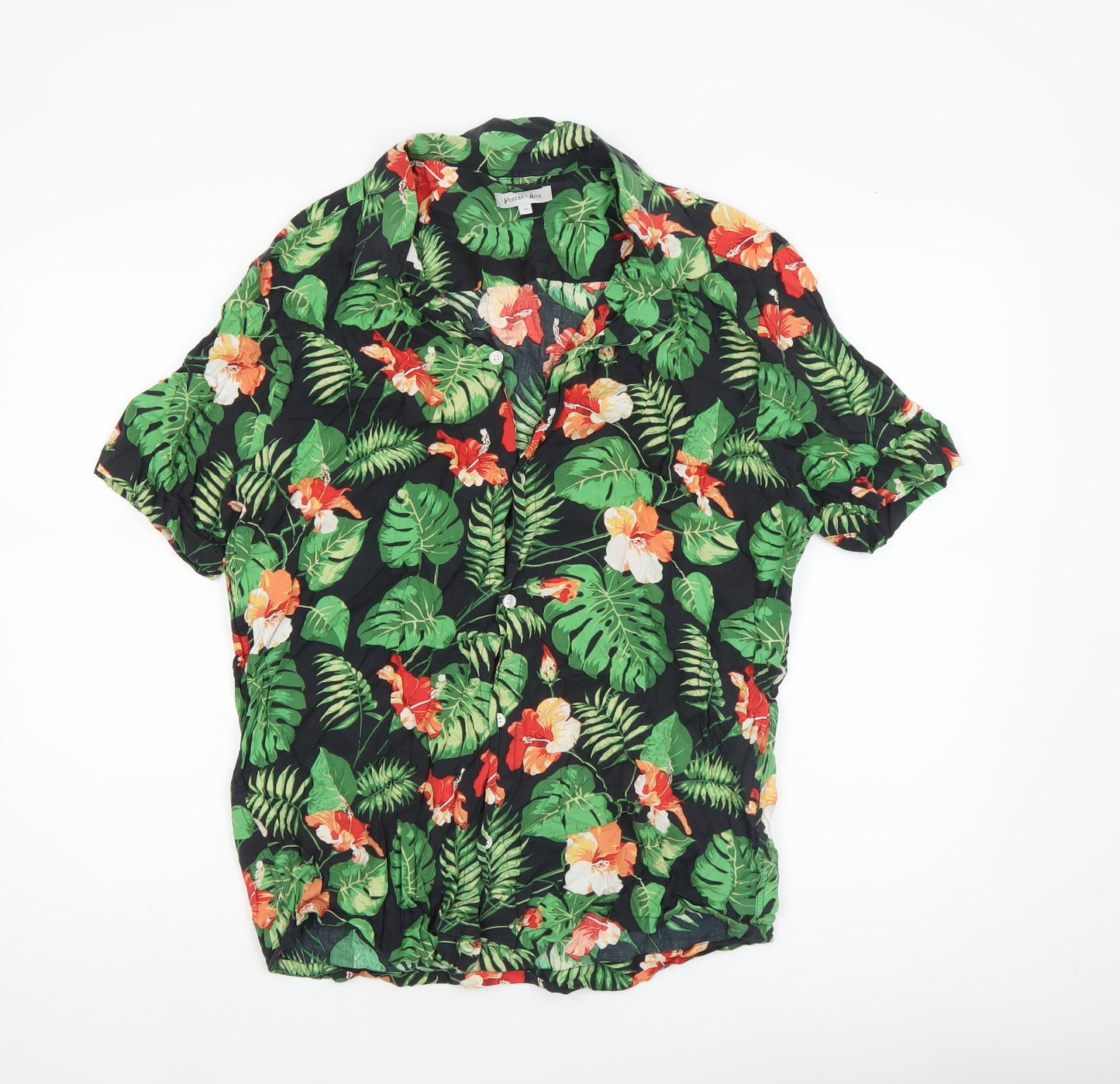 Porter + Ash Men's Multicoloured XL Hawaiian Floral Short Sleeve Shirt