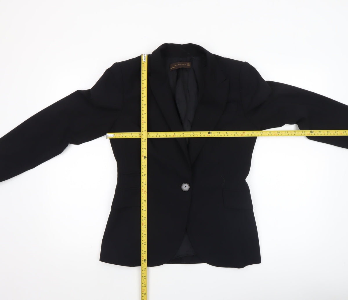 Zara Woman Black Slim Fit Single-Breasted Blazer Size 10